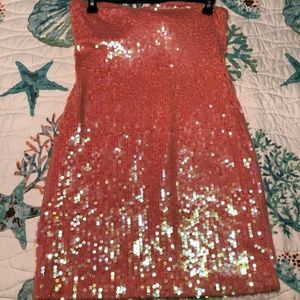 strapless sequin dress